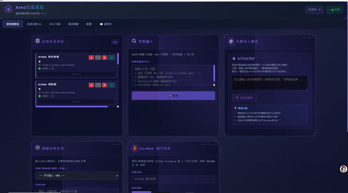 Remi Radar 主界面